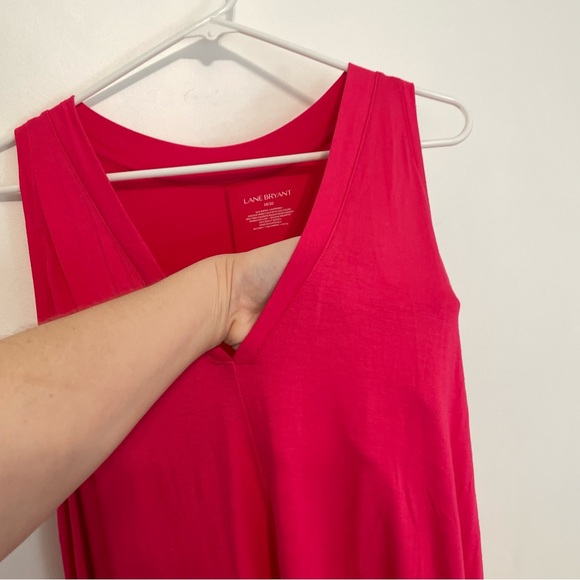 LANE BRYANT Plus Size Solid Pink V-Neck Sleeveless Tunic Swing Tank Top 18 20 2X - Picture 6 of 11